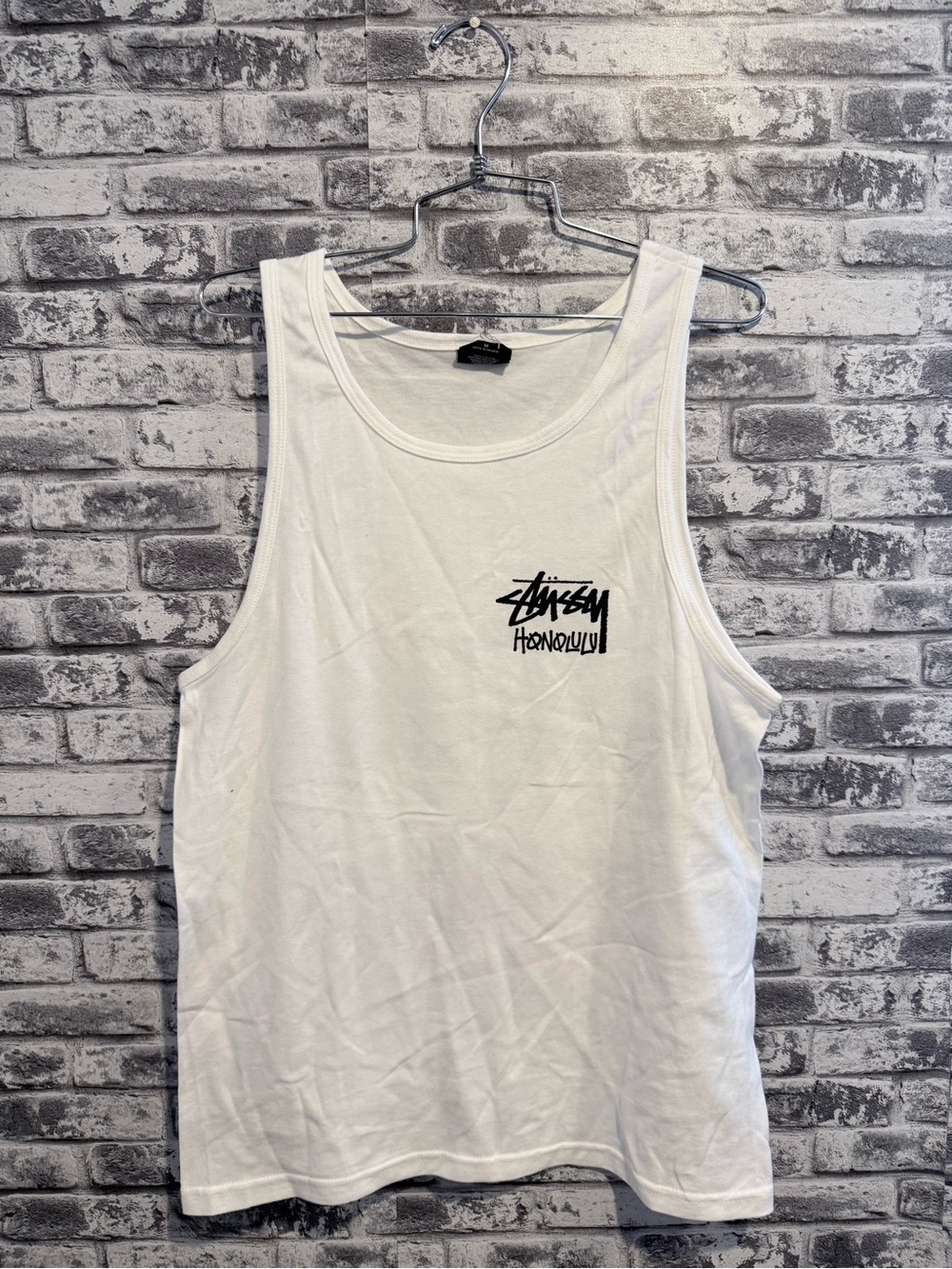 Stussy Los Angeles Chapter Tank Top Size Medium White Cut Tag New